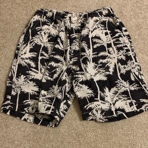Zara Black and White Palm Tree Kids Shorts